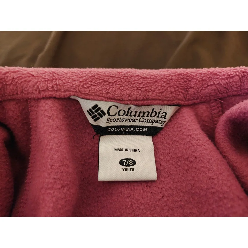 Columbia Girls Benton Springs Full Zip Fleece Jacket Pink WG6187 Youth 7/8